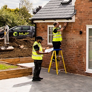 Newly-built property with MJF team working