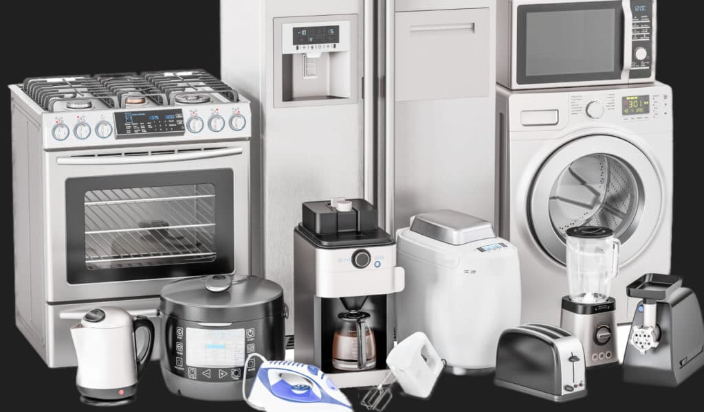A group of home appliances