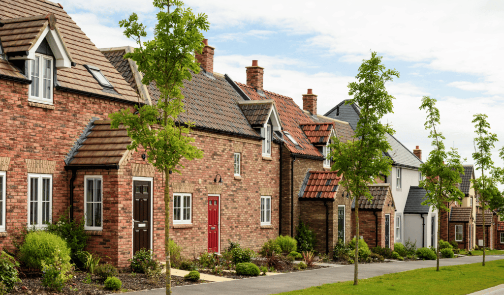 Row of redbrick houses